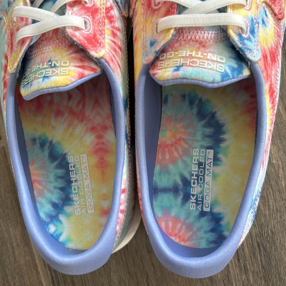 NEW Skechers Womens Go Walk Lite Tie Dye Boat Shoe - Picture 6 of 7